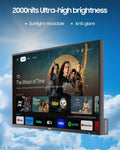SYLVOX Outdoor TV with Rolling Stand, 55 inch 2000 Nit Full Sun Smart TVs, Sunlight Readable, IP56 Waterproof, 4K TV for Outdoor Households or Commercial Places