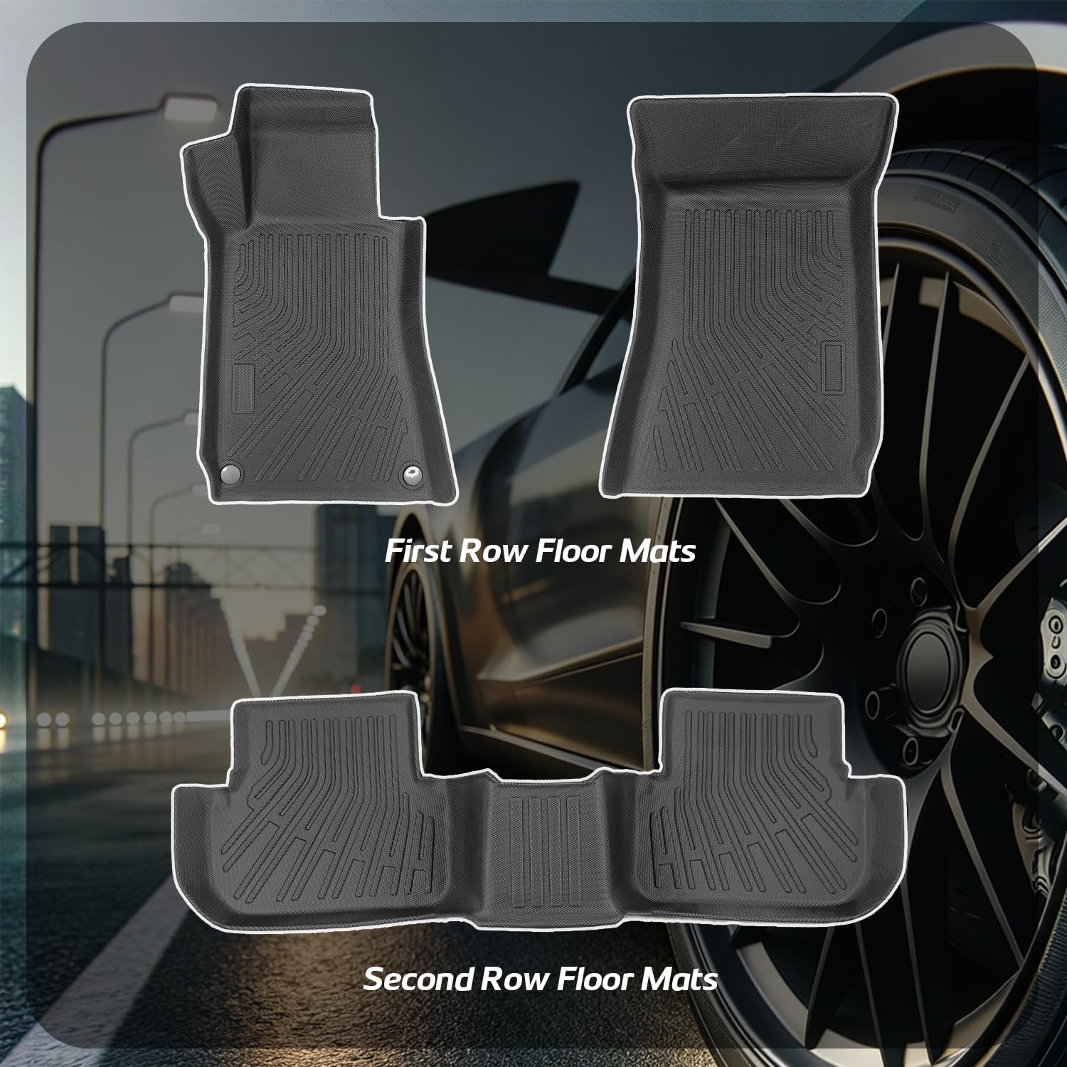 Floor Mats Compatible with Mercedes-Benz GLK 2008-2015,All Weather Protection Duarble TPE Accessories Compatible with Mercedes-Benz GLK 2008 2009 2010 2011 2012 2013 2014 2015