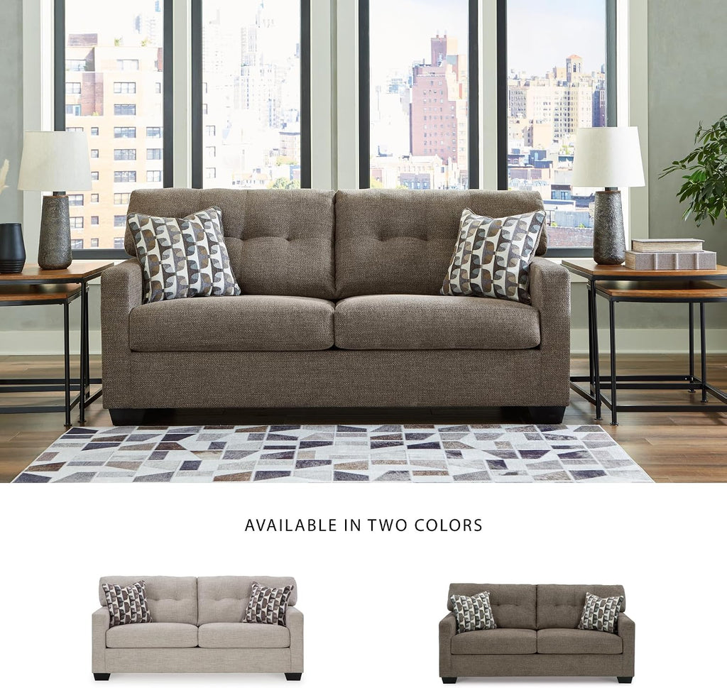 Signature Design by Ashley Mahoney Contemporary Tufted Sofa, Dark Brown