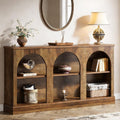 Tribesigns Wooden Narrow Entryway Table with 3-Tier Storage Shelf, 63' Long Modern Farmhouse Sofa Console Table for Hallway, Living Room, Entrance, or Bedroom (Rustic Brown)