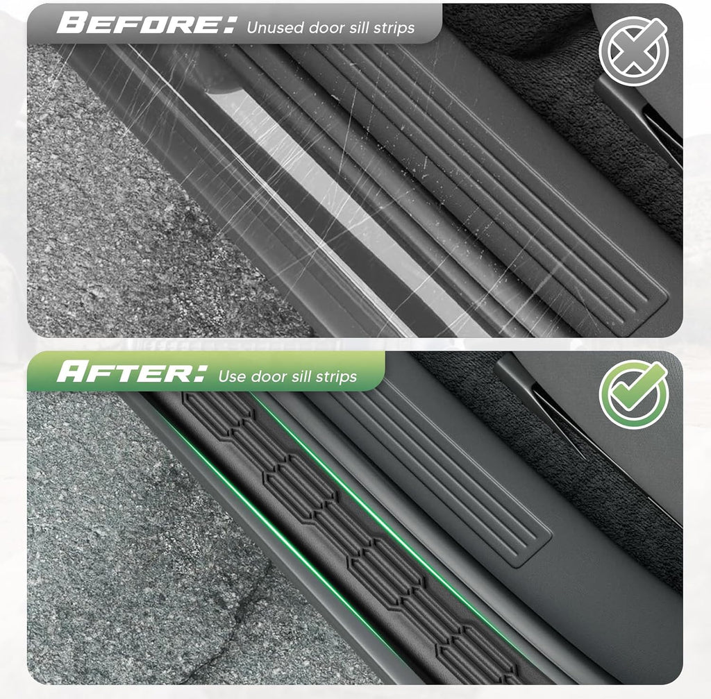 Floor Mats for 2025 2026 Chevrolet Equinox Gas (Not for EV) & GMC Terrain, All Weather Floor Mat & Cargo Liner & Door Sill Guards for Chevy Equinox Accessories, Heavy Duty Car Mats, Car Accessories