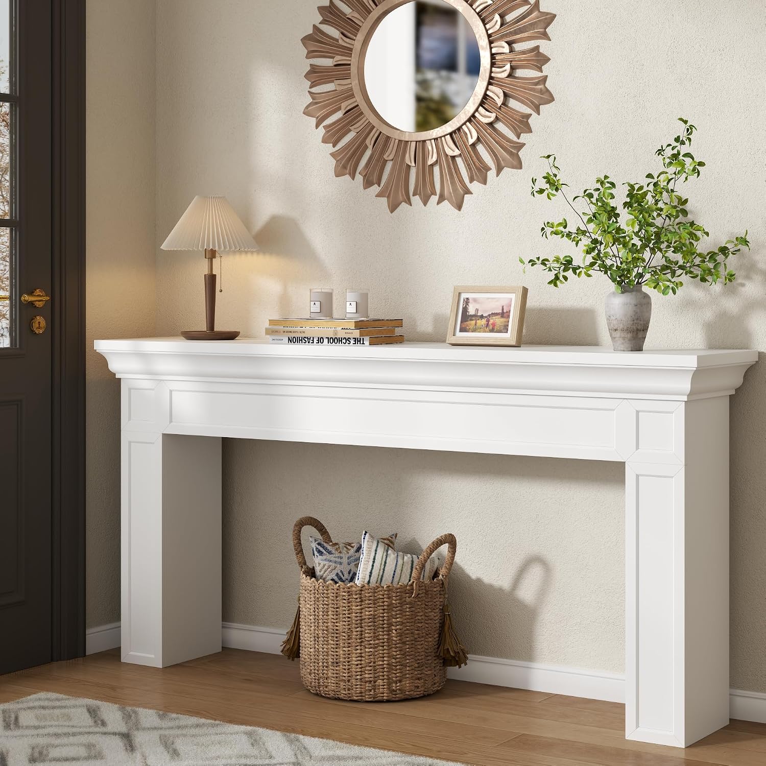 Loomie 63' Long Console Tables for Entryway, Modern Rectangular Sofa Table Behind the Couch, Narrow Long Entry Accent Table for Living Room, Entrance, Hallway, Foyer (White)