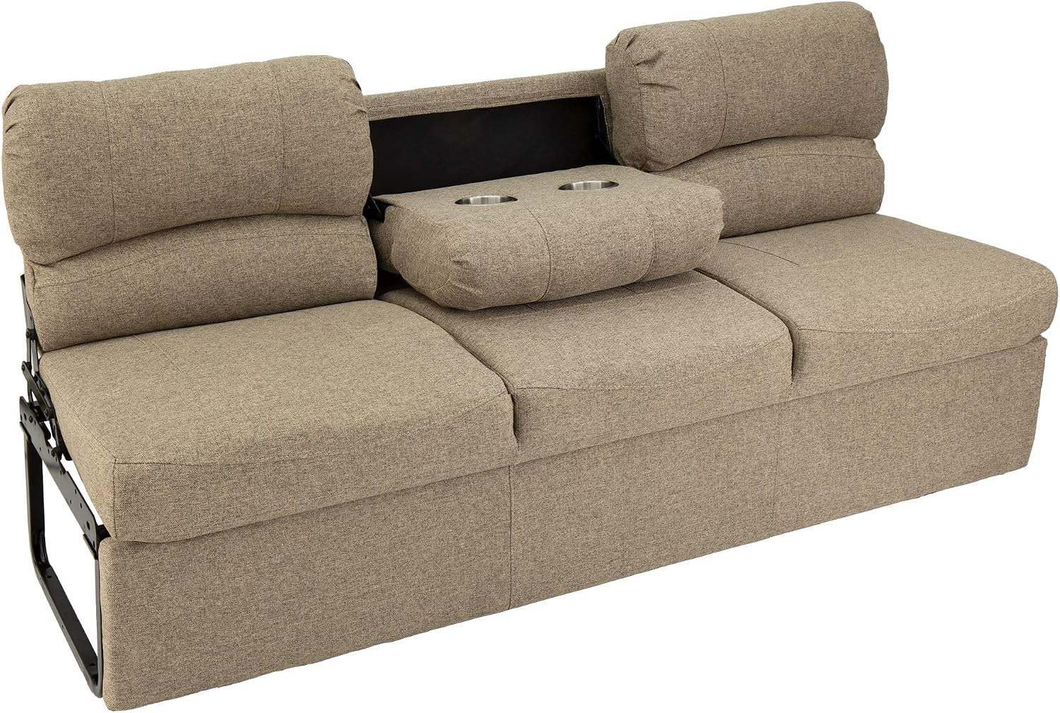 RecPro 68' RV Jackknife Sleeper Sofa with Drop-Down Console | Cloth Fabric | 2 Colors to Choose from | Furniture for RV and Camper (Oatmeal Cloth)
