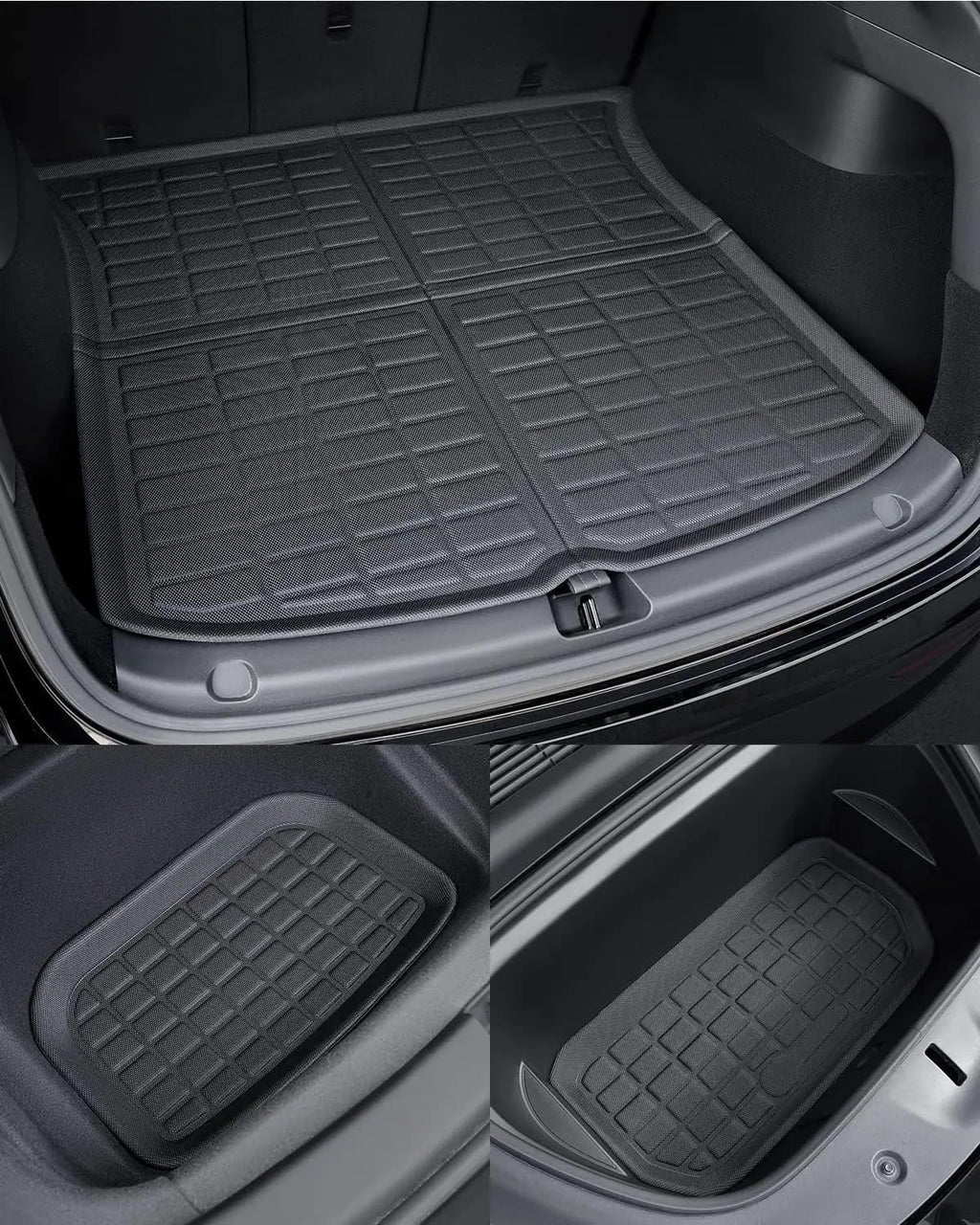 Floor Mats Compatible with Tesla Model 3 2017-2024 XPE Cargo Liner Cargo Trunk Mat Left Right Driving(3pcs LHD,Model 3 2017-2020)