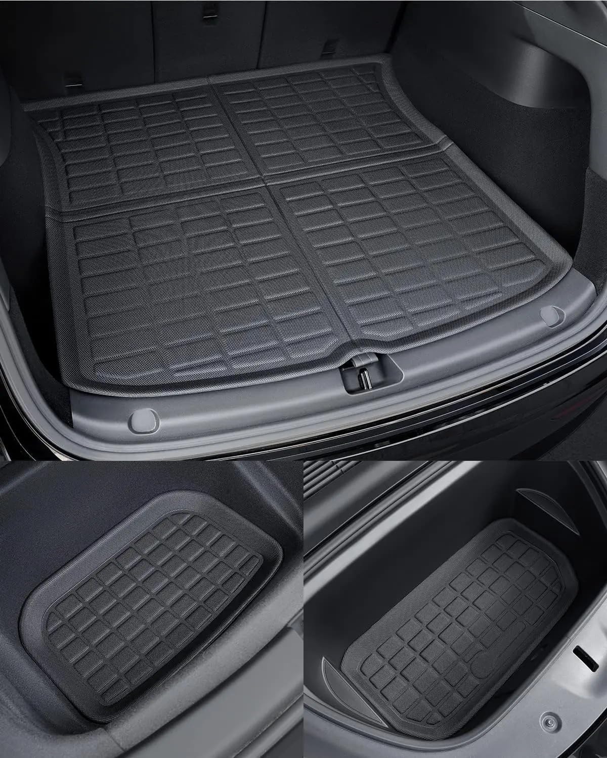 Floor Mats Compatible with Tesla Model 3 2017-2024 XPE Cargo Liner Cargo Trunk Mat Left Right Driving(6PCS RHD,Model 3 2017-2020)