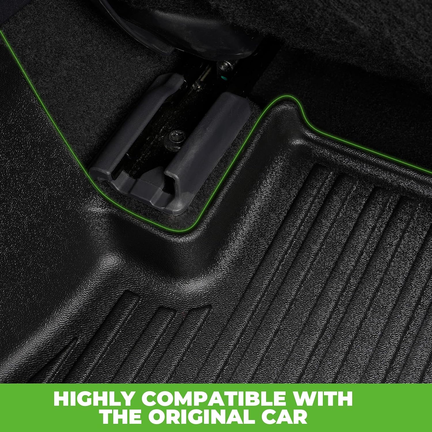 Floor Mats & Cargo Liner Custom for 2022-2025 Jeep Wagoneer 8 Seats All Weather Protection TPE Anti-Slip Automotive Full Set Floor Liners Jeep Wagoneer Accessories - Black