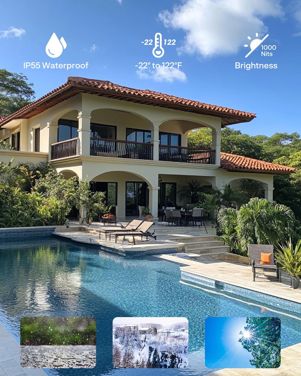 SYLVOX Bundle: 55' 120Hz Waterproof Outdoor TV (2025 Gaming Series) & Wall Mount