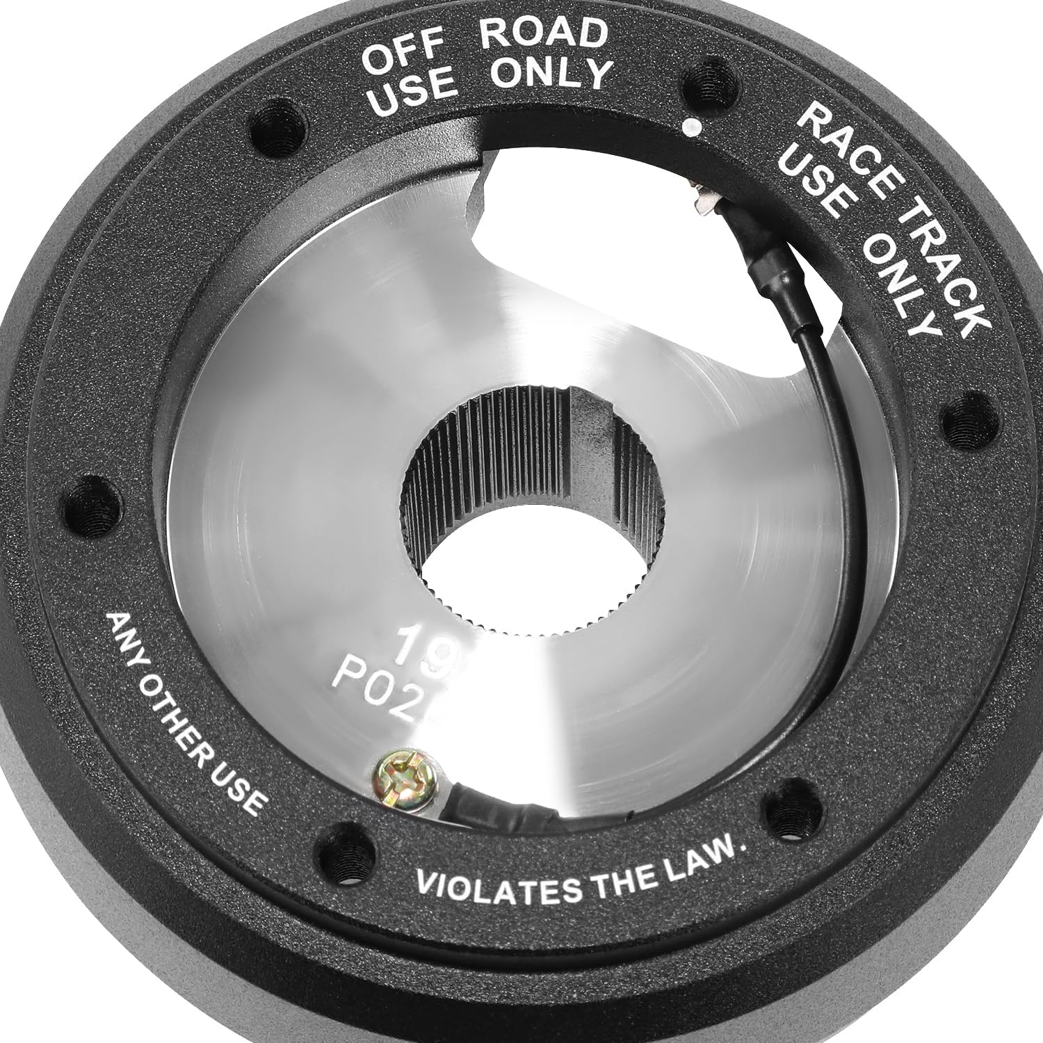 NRG Innovations Racing Style Steering Wheel Short Hub, Lockable Aluminum Steering Shaft, 6x70mm Bolt Pattern Quick Release Adapter Unit with Resistors, Compatible For Saab, Black, NRG-SRK-192H