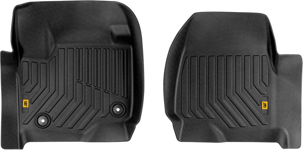 CAT® JustFit™ 3D Custom Fit Front Floor Mats for Ford F-250 F-350 Super Duty Crew Cab 2017-2026, Heavy Duty Rubber Floor Liners Laser Measured, Ford Super Duty Accessories