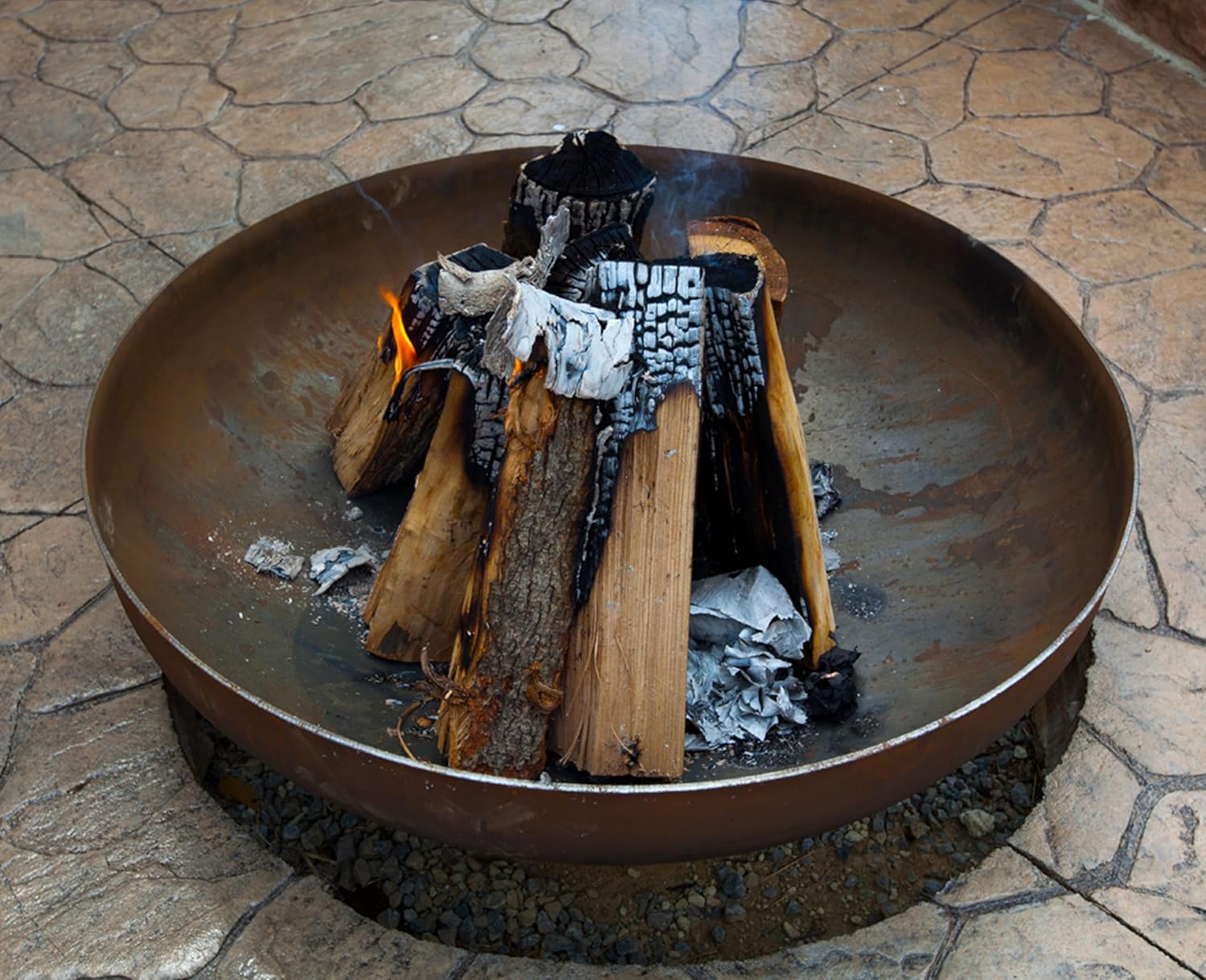 Ohio Flame Patriot Fire Outdoor Fire Pit 42 Inch - Heavy Duty Fire Pits for Outside Wood Burning, American Made Carbon Steel Fire Bowl for Backyard Patio Bonfires - No Assembly Needed for All Seasons