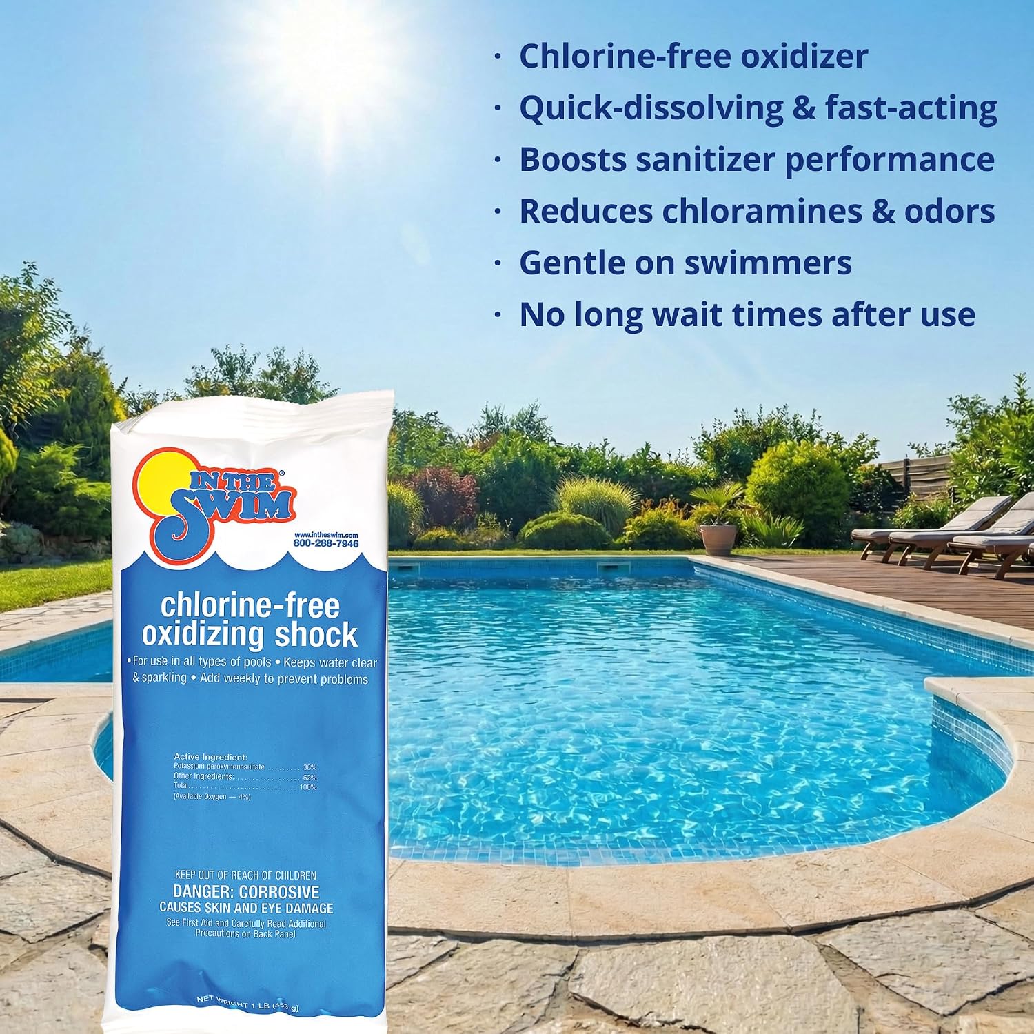 In The Swim High-Usage Pool Maintenance Kit – Chlorine-Free Shock, Pure Clear Enzyme, Water Clarifier - Crystal Clear Pools - Basic