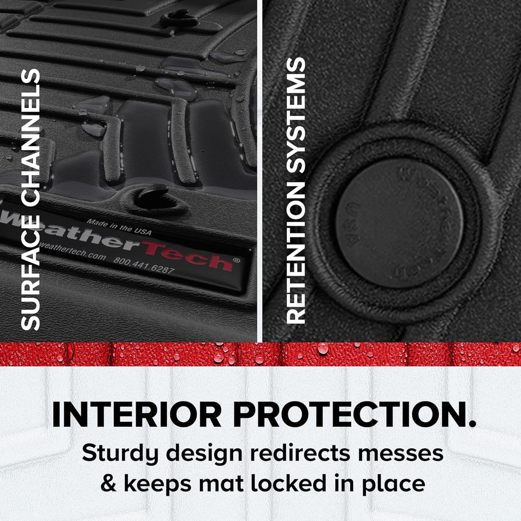 WeatherTech Custom Fit FloorLiners for Chevrolet Silverado 1500 LTD, Sierra 1500 Limited, Sierra 2500HD / 3500HD - 1st Row (OTH) & 2nd Row (4414911V-4414365V), Black