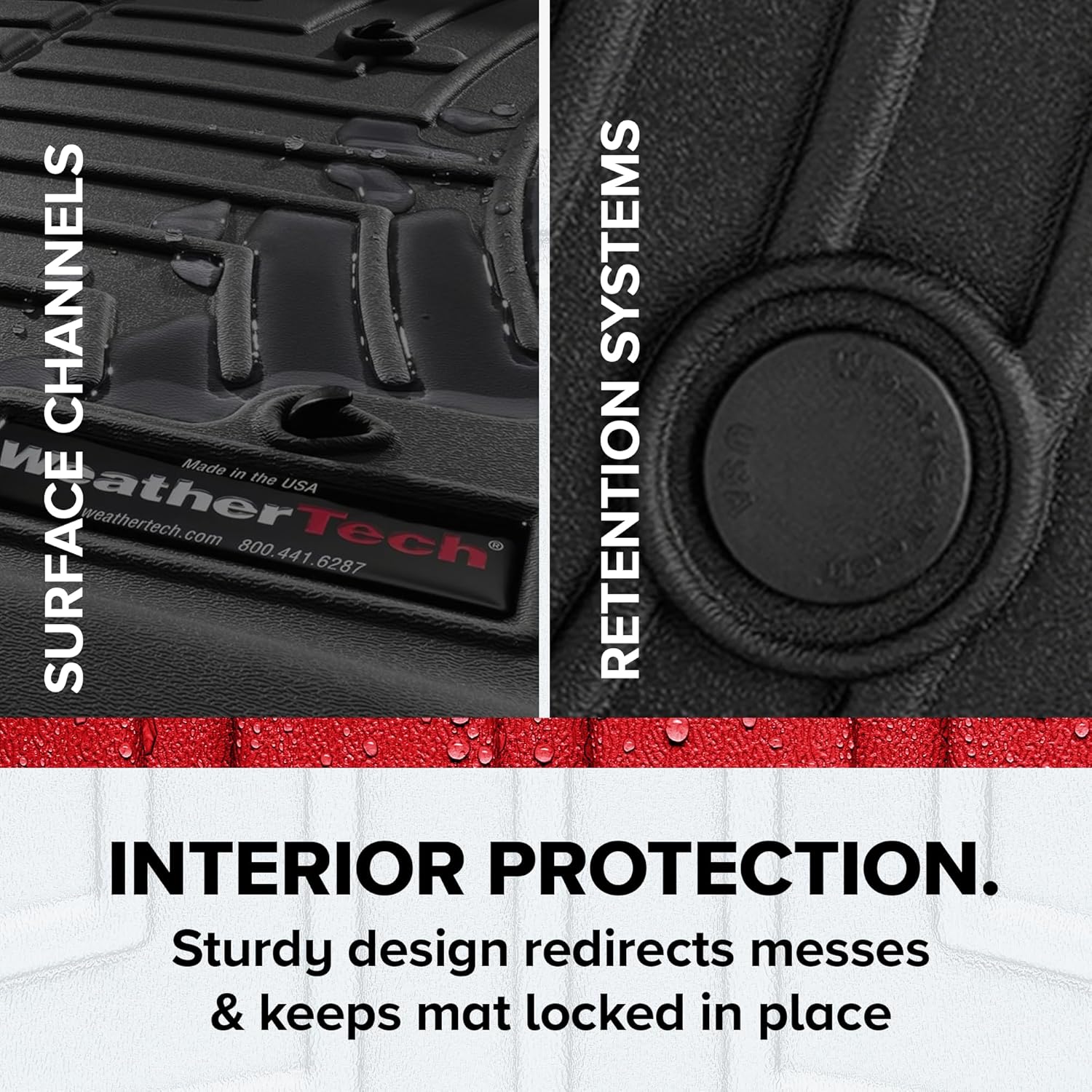 WeatherTech Custom Fit FloorLiners for Chevrolet Silverado 1500 LTD, Sierra 1500 Limited, Sierra 2500HD / 3500HD - 1st Row (OTH) & 2nd Row (4414911V-4414365V), Black