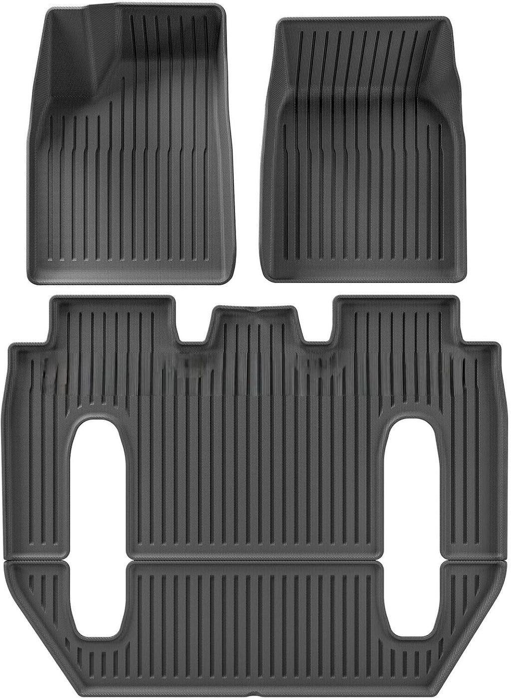 for Tesla Model X 2024 5/6/7 Seat TPE 3D Car Floor Mats Cargo Liner Trunk Pad Waterproof Protective Left Rudder(6seats 3PCS)