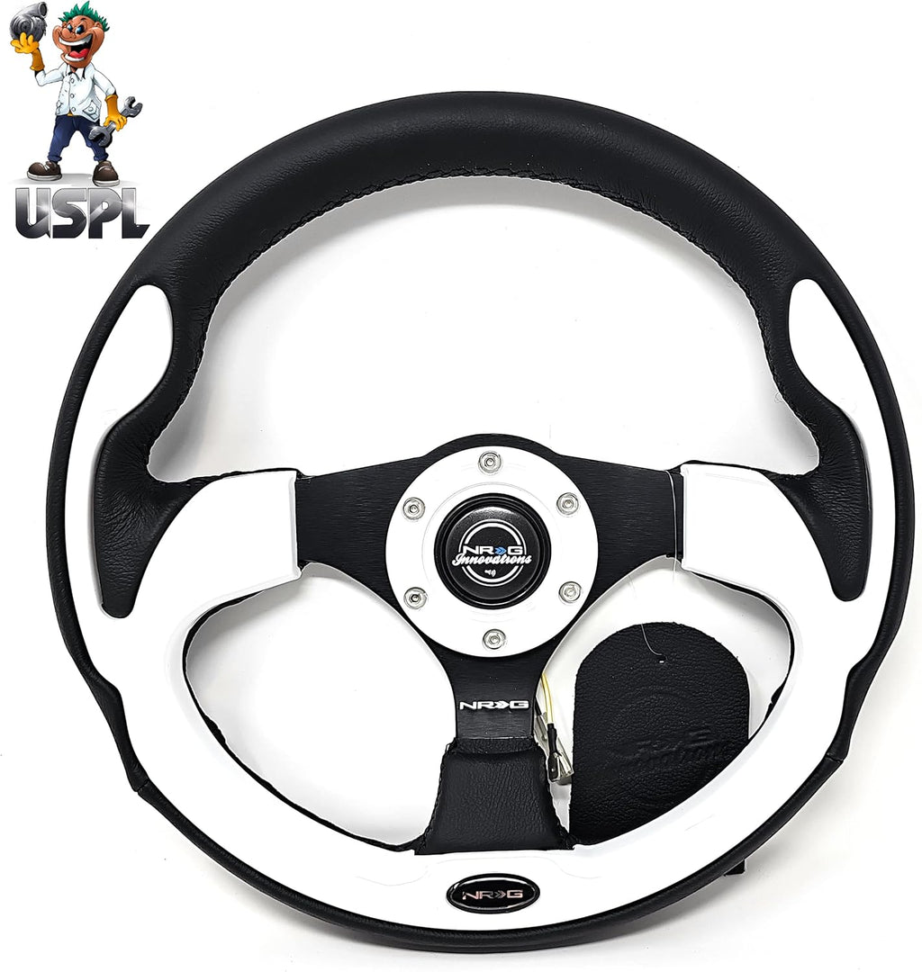New NRG Innovations Reinforced Pilota Series Steering Wheel RST-001WT + U.S. Performance Lab Air Freshener
