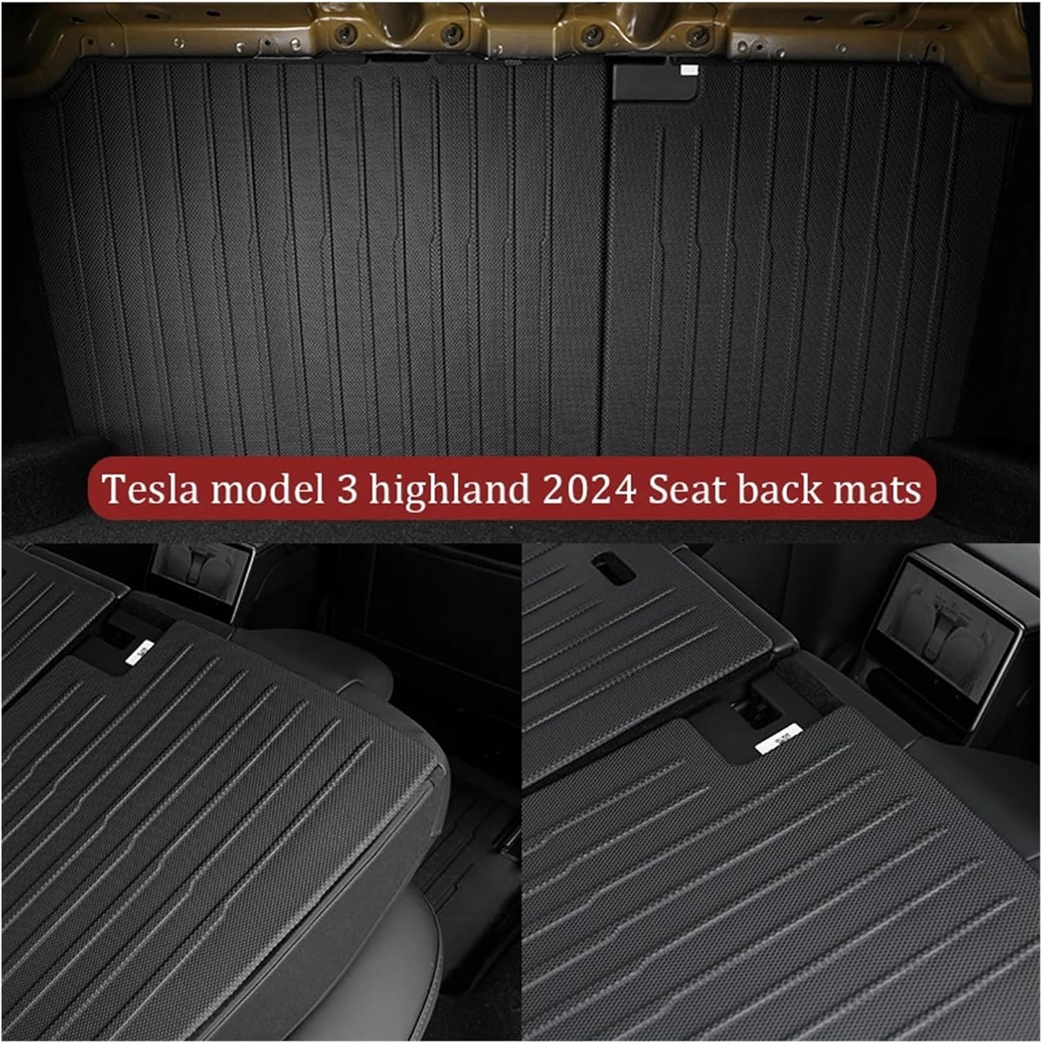 Car Floor Mats Cargo Liner Waterproof Anti-Slip Trunk Mat TPE Pads Accessories，Compatible for Tesla Model 3 2024 Highland(for 3 3Pcs Trunk Mat)