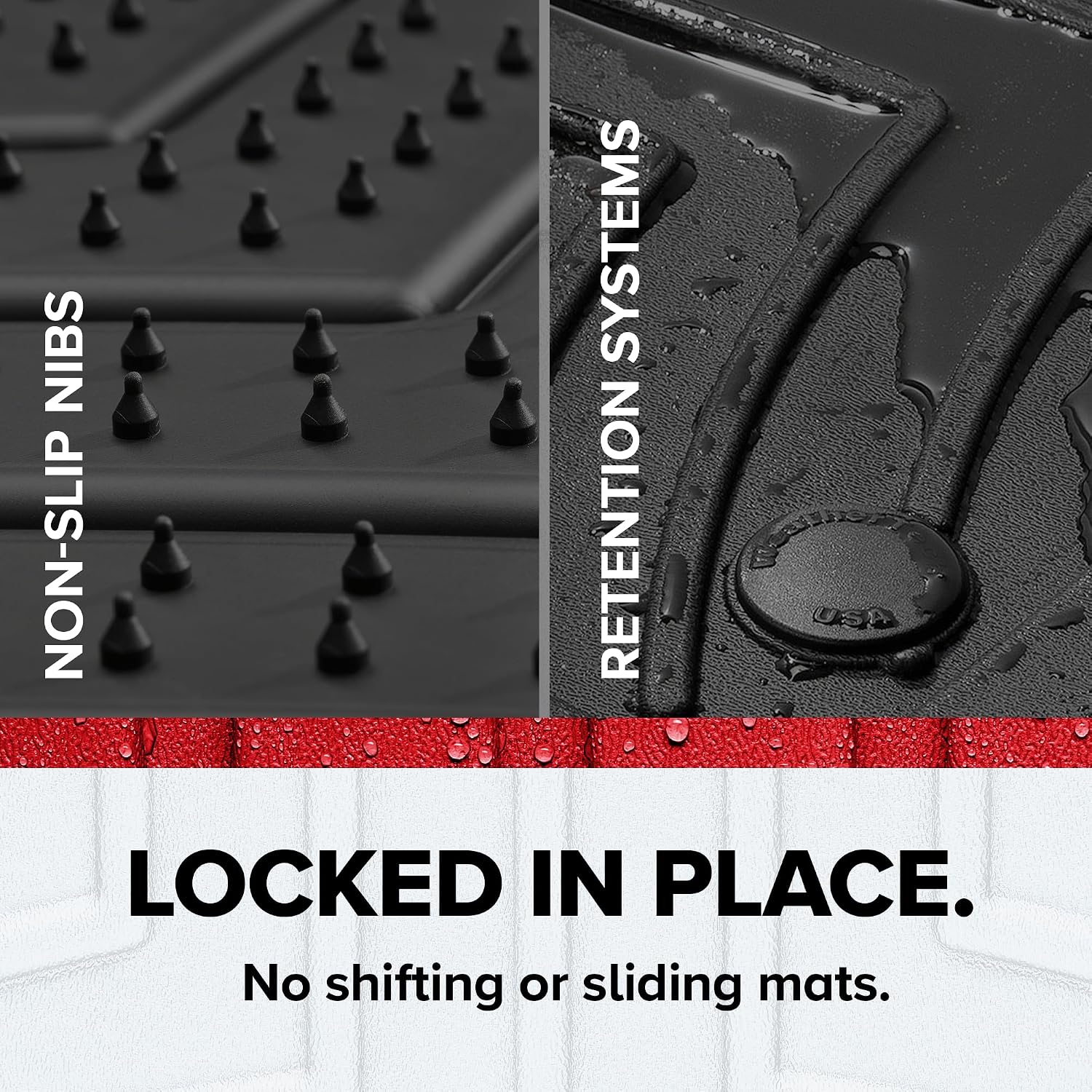 WeatherTech FloorLiner HP Custom Fit Floor Mats for Chevrolet Equinox, Terrain 1st Row (4418851IM), Black