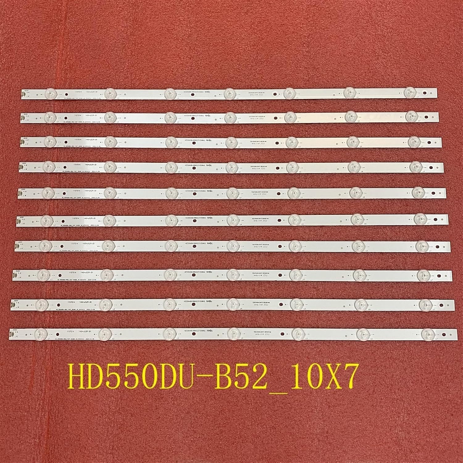 10 PCS/Set 7LED LED Backlight Strip Compatible with TV_55_HD550DU-B52_10X7 H55M3000 H55M3300 55H8C HD550DU-B52S1 (Color : 50pcs for 5 TV)