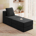 Living&Giving Cloud Sectional Couch for Living Room, Modular Boneless Couch with 1 Ottoman, Middle-seat Can Be Combined with Modular Sofa, Customizable Layout for Any Space, Black
