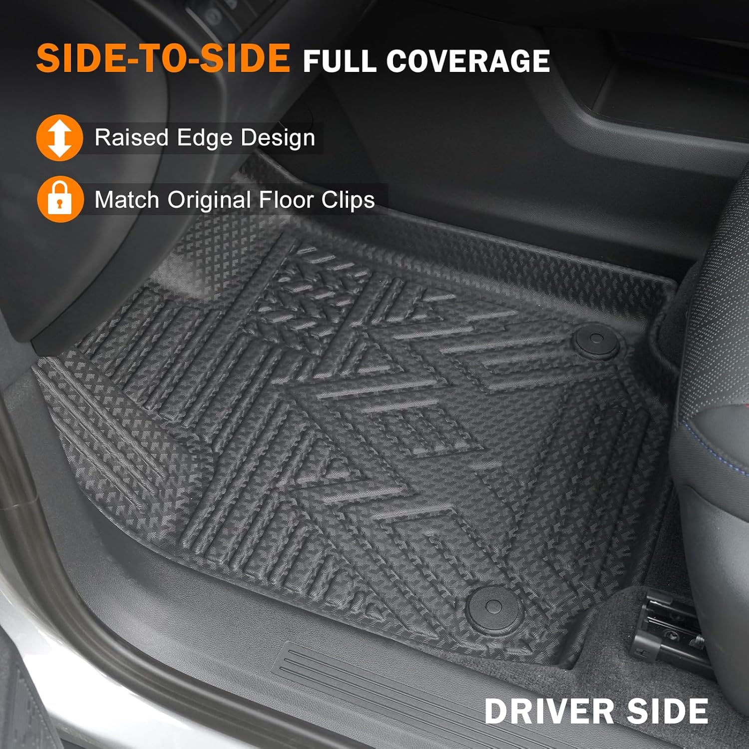 KUST Floor Mats for 2011-2021 Jeep Grand Cherokee Accessories (Not for L), All Weather Floor Liners & Trunk Mat & Rear Backrest Mats, TPE Rubber, Raised Edge, Full Set of 8