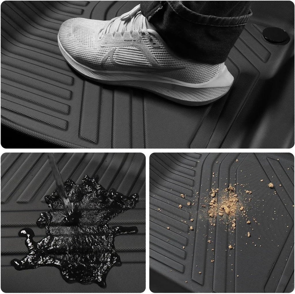 Compatible with Tesla Model Y 2021-2024 TPE 3D Car Floor Mats Cargo Liner Trunk Pad Set Waterproof All Weather Black(Trunk 1P)