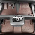 EKR Custom Floor Mats for Toyota RAV4 (Hybrid only) 2019-2025, Front & 2nd Row Luxury Car Floor Mat Fit RAV4 2019 2020 2021 2022 2023 2024 2025 - Leatherette (Brown)