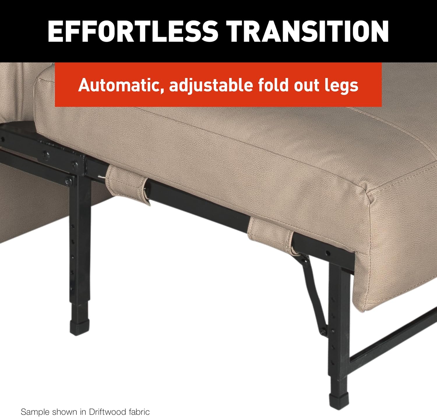 THOMAS PAYNE Signature Heritage Series 68' Dellmead RV Clickback Sleeper Sofa with Automatic, Adjustable Fold-Out Legs, Four Reclining Positions, Easy Transition - 2024044228