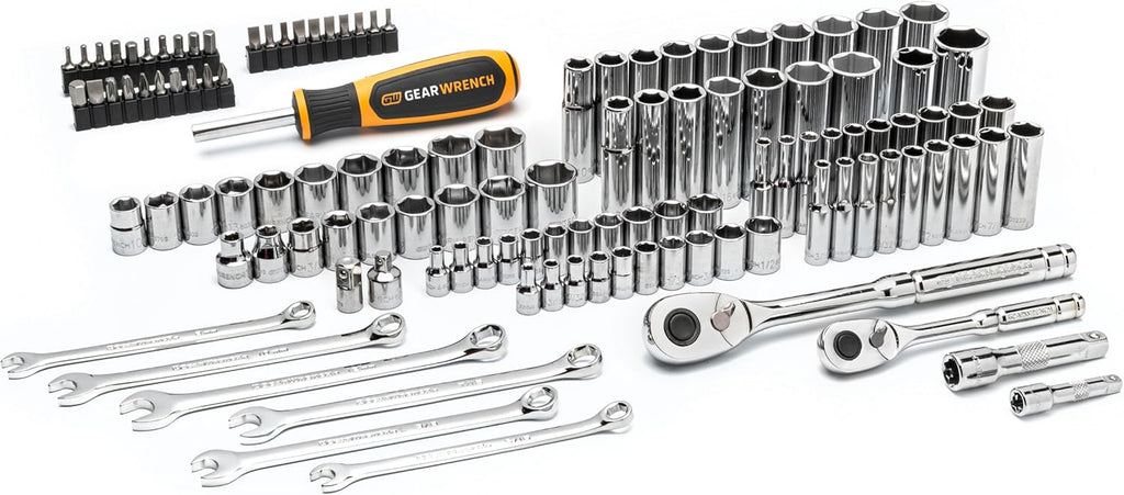 GEARWRENCH 121 Piece 1/4' & 3/8' Drive 72-Tooth SAE/Metric Mechanics Hand Tool Set | GW72SCBMTS