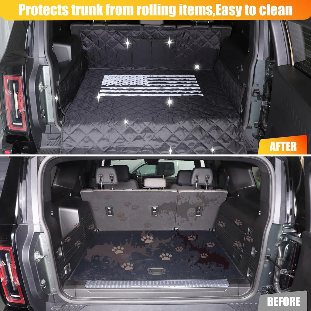 All-Protection Cargo Mat Liner for Hummer EV Accessories Rear Trunk Floor Mat Cargo Liner for Dogs for Hummer EV SUV 2024 2025 2026 Heavy Duty 3D Nonslip Waterproof Protect (SUV/American Flag)