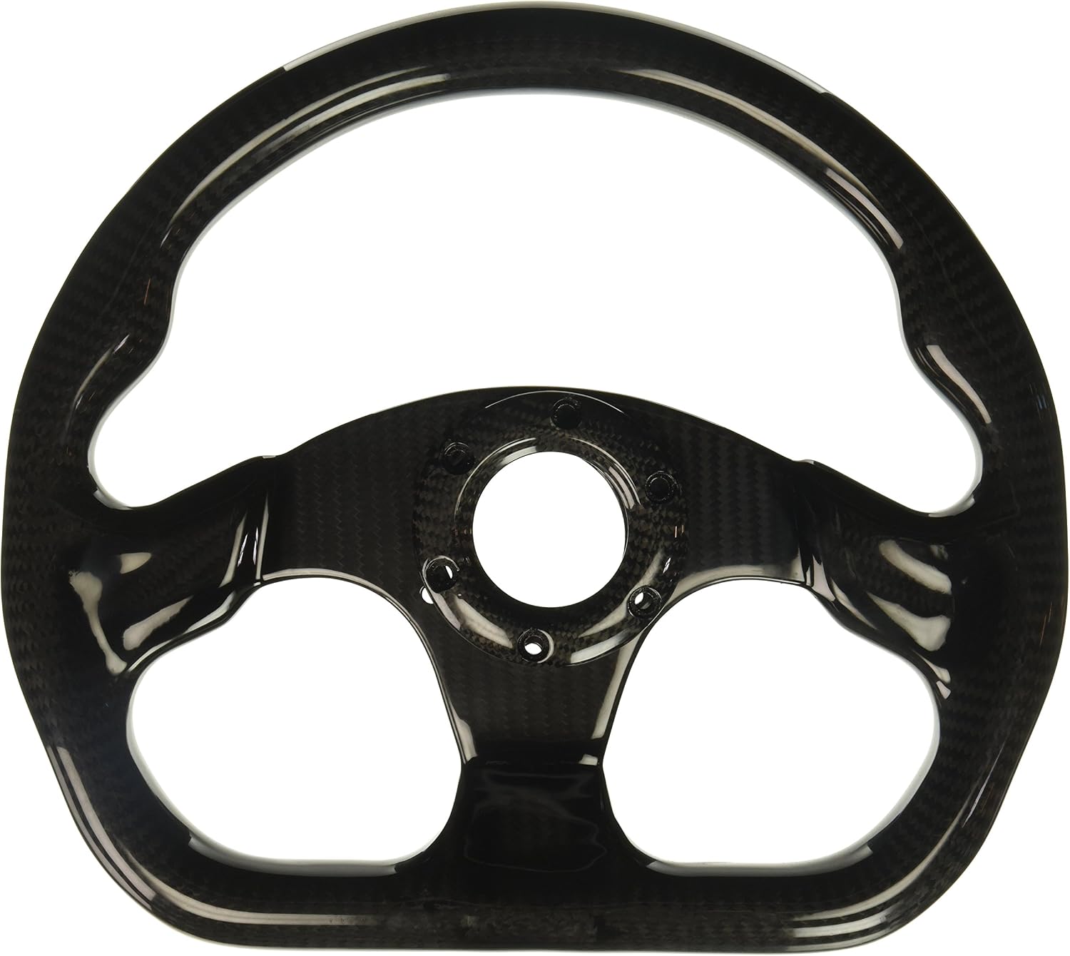 NRG Innovations NRG-ST-009CF-BK Steering Wheel - Shinny Black Carbon Fiber Steering Wheel 320mm FLAT BOTTOM