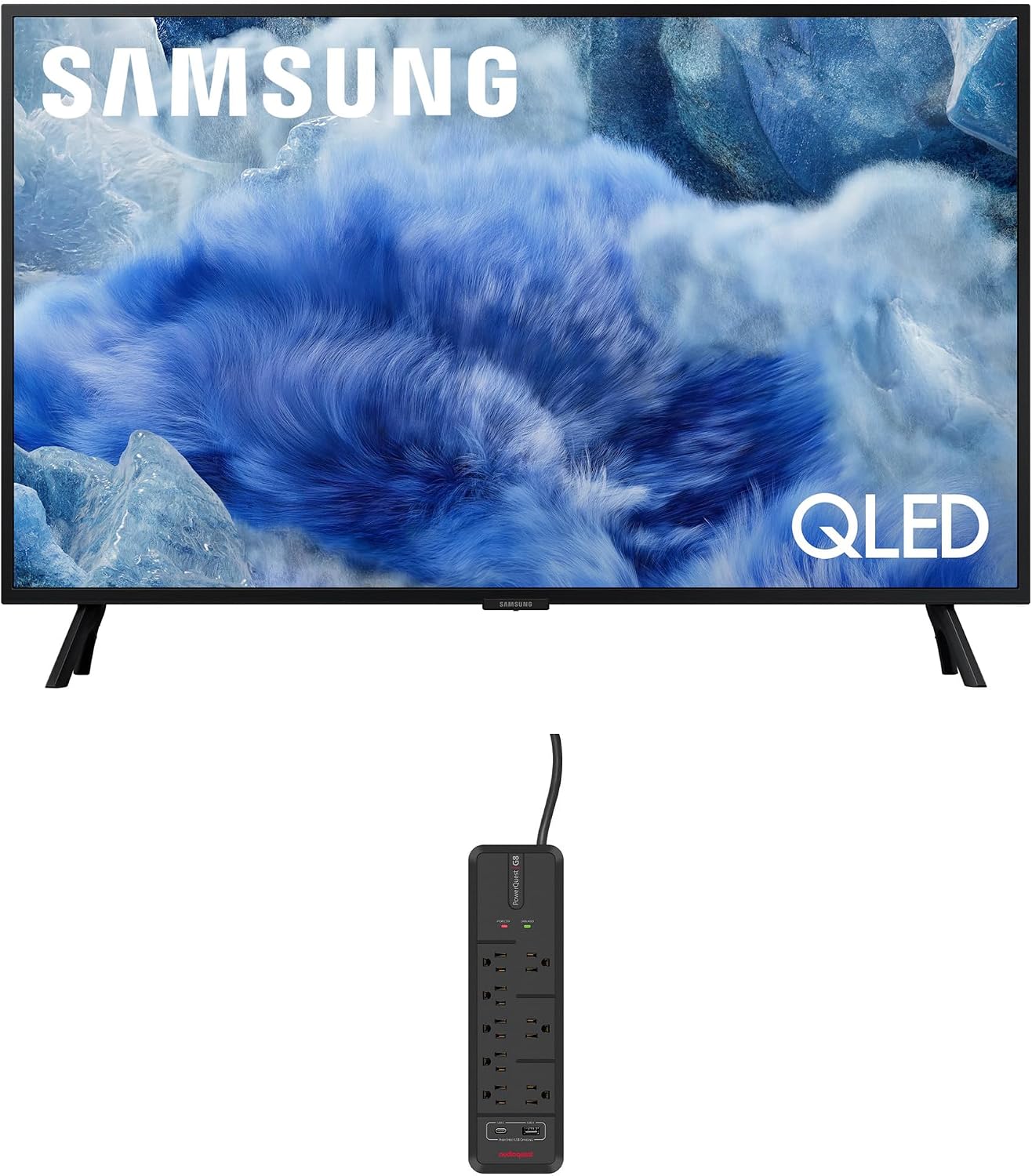 Samsung QN32Q8FAAFXZA 32 Inch Class QLED Q8F 4K Vision AI Smart TV with an AudioQuest G8 8-Outlet USB-A/USB-C AC Power Surge Protector (2025)