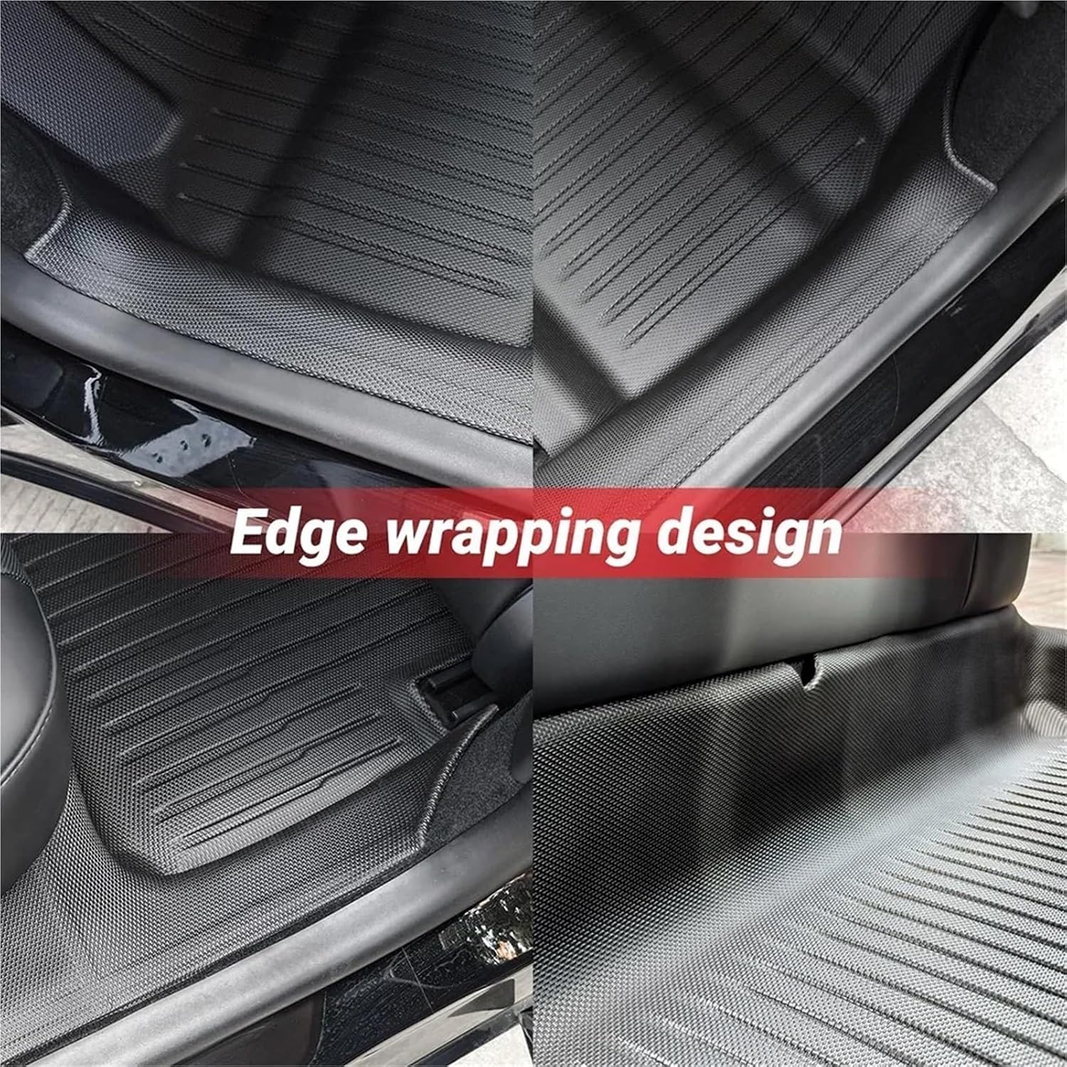 TPE Floor Mat Compatible for Tesla Model 3 2025 2024 Highland with Door Sill Protector Trunk Mats Front Rear Cargo Liner(SNFM-8PCS)