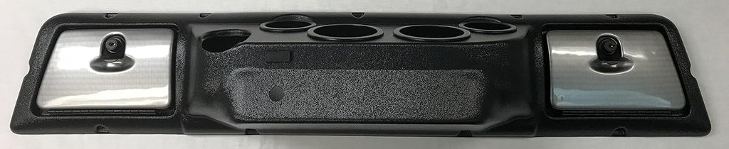 Club Car DS Full Golf Cart Dash in Black with Turned Titanium Doors (FITS 1981 and UP DS Models ONLY)
