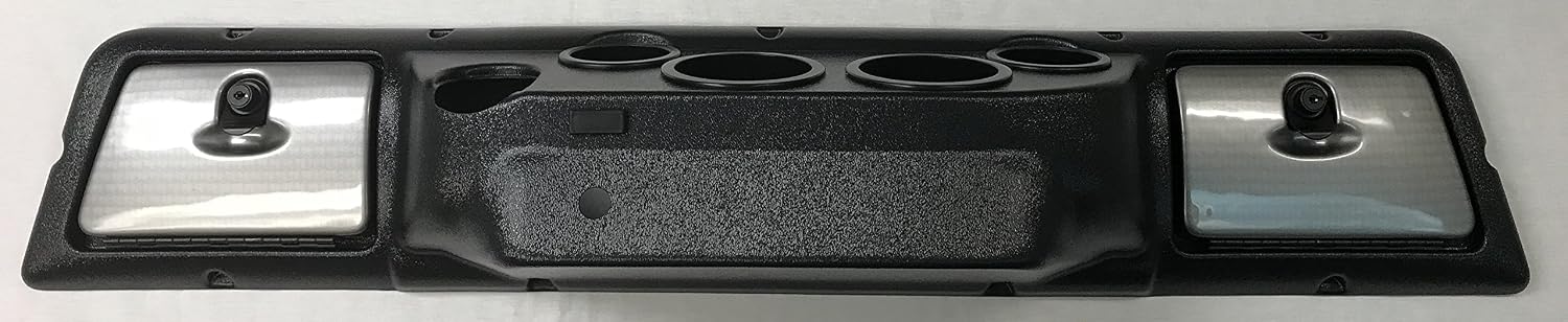 Club Car DS Full Golf Cart Dash in Black with Turned Titanium Doors (FITS 1981 and UP DS Models ONLY)