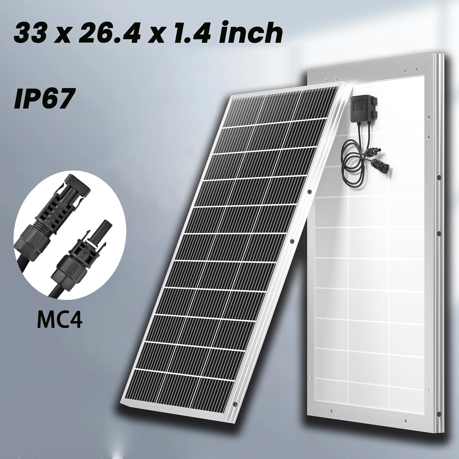 Nature's Generator 2pcs 100 Watt 12BB Solar Panels Monocrystalline for RV Marine Rooftop Farm Battery and Other Off Grid System