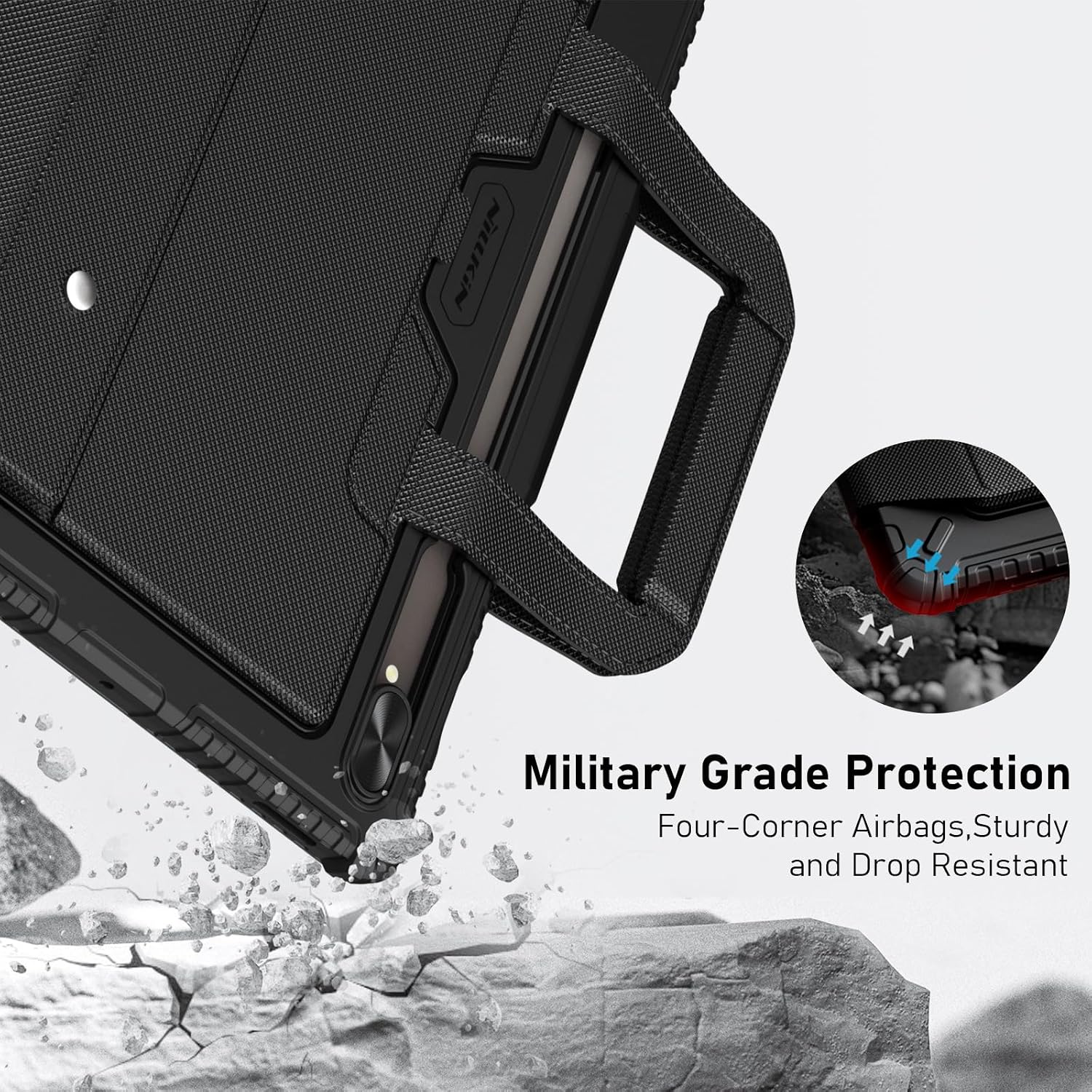 Nillkin Carry Go for Samsung Galaxy Tab S10 Plus Detachable Keyboard Case with 7 Backlit, Kickstand, Trackpad, S Pen Holder,S10+ S9+ Plus Tablet Keyboard 12.4''