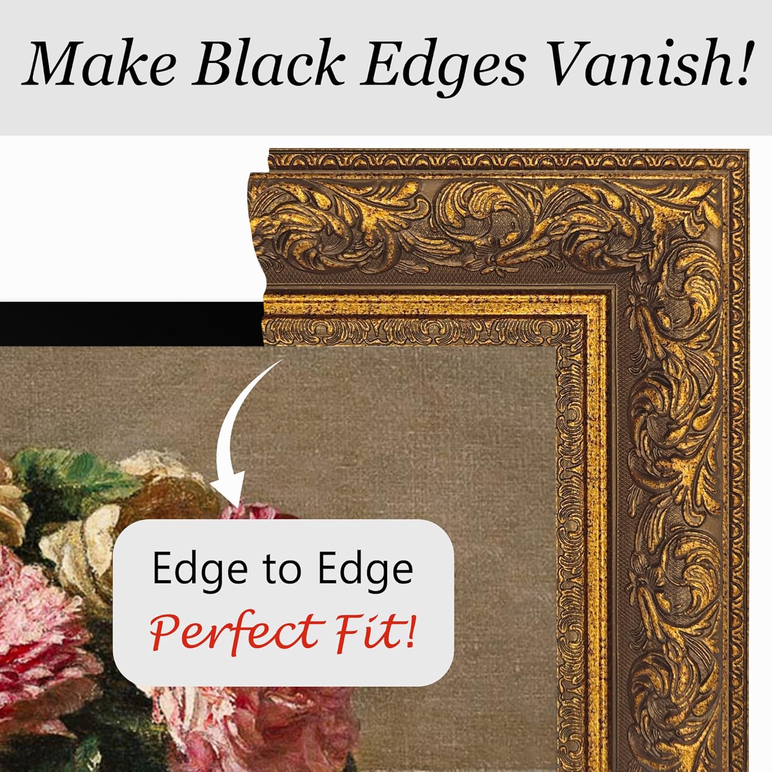 Classic Vintage Deep Gold 43' TV Frame - Compatible ONLY with Samsung The Frame TV (Fits 2021-2026 Models, Model Codes: 43LS03A/B/C/D/FA/HE)