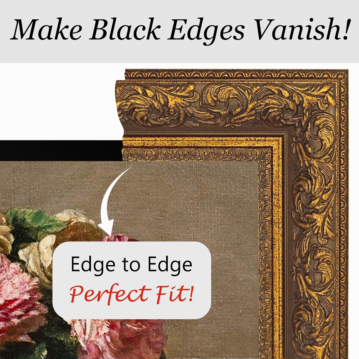 Classic Vintage Deep Gold 55' TV Frame - Compatible ONLY with Samsung The Frame TV and Pro TVs (Fits 2021-2026 Models, Model Codes: 55LS03A/B/C/D/FA/HE/HW)