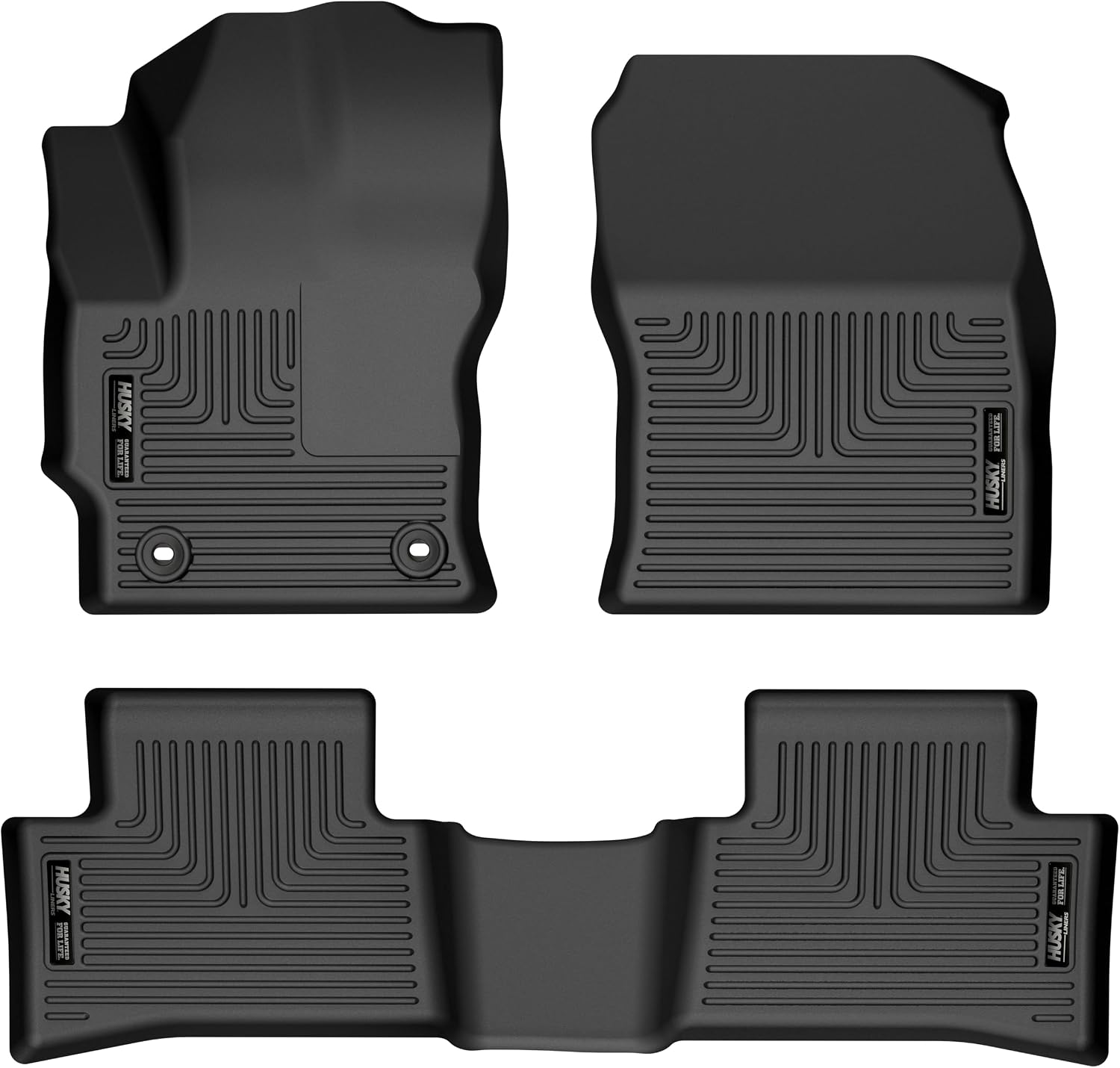 Husky Liners Weatherbeater Floor Mats | Fits 2022-2026 Toyota Corolla Cross (Front Wheel Drive Only) | Front & 2nd Row, 3-pc Black - 95291