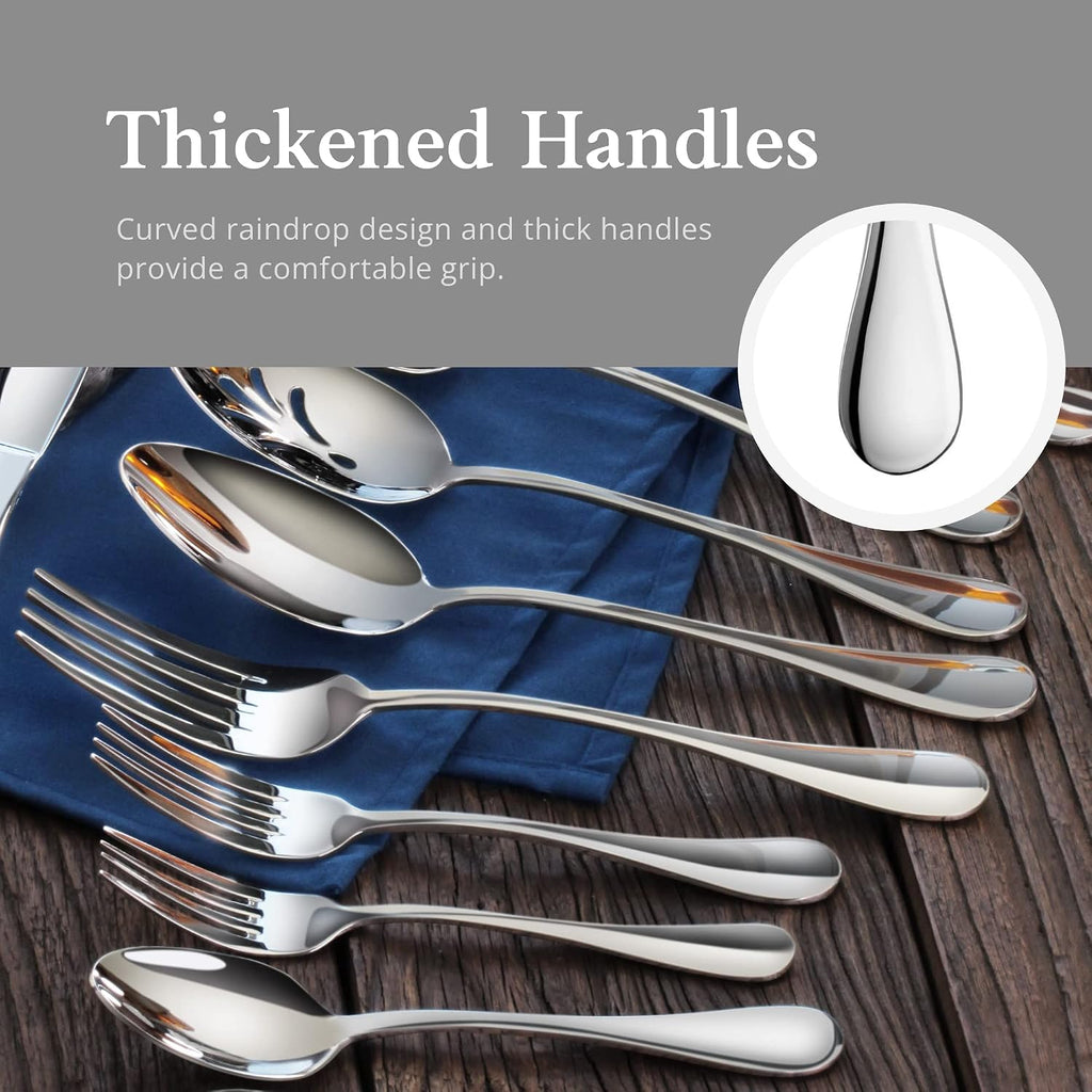 Artaste 56440 Rain 18/10 Stainless Steel 47-Piece Flatware Set, Service for 8