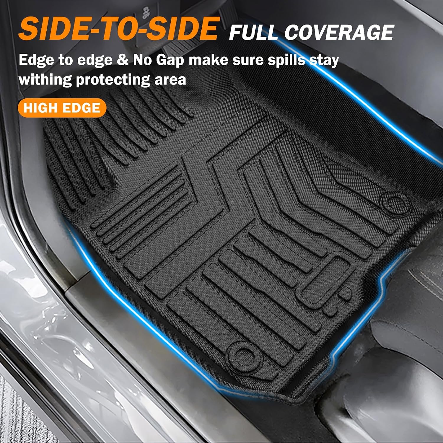 KUST Floor Mats for Honda HR-V 2023-2025 2026, Cargo Mat Floor Liners Back Seat Mats for HRV Accessories, All Weather Protection TPE Rubber Rear Trunk Mat High Edge (Full Set Mats)
