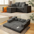 Cloud Modular Sectional Sofa, Comfy Boneless Couch for Living Room, Modern L-Shaped Couch with Reversible Chaise, Customizable Sleeper Sofa Bed with Non Slip, No Assembly & Deep Seat, Dark Grey