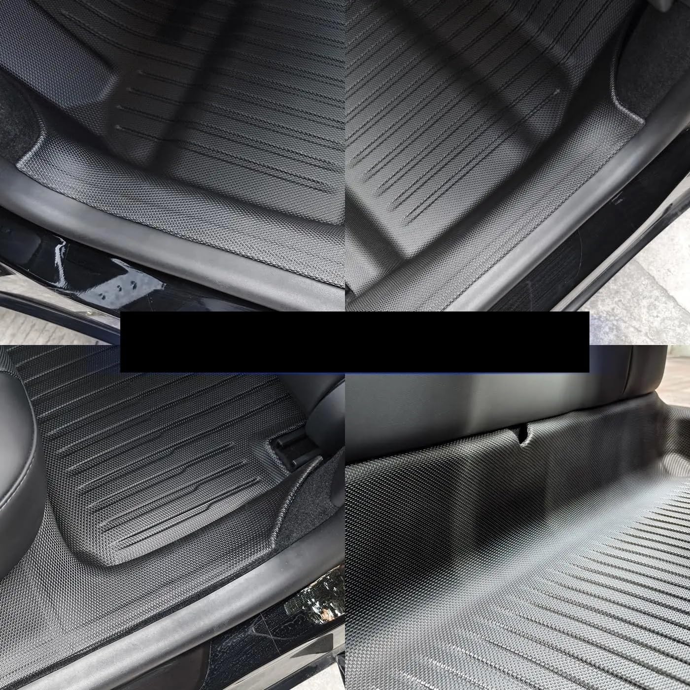 Compatible with Tesla Model 3 Highland 2024 TPE Full Cover Floor Mats with Door Sill Protector, Full Set Floor Liners Cargo Liner Seat Back(3PCS Trunk Mats)