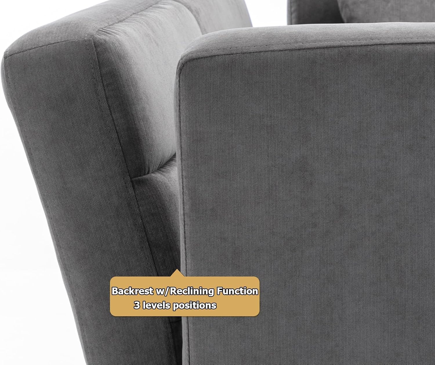Loveseat with Storage Seats Modular Sectional Small Couch for Small Spaces with Reclining Arms and Backs 2 Seater Couch with 2 Ottoman Mini Sofa Love Seat for Bedroom,Dorm Room, Living Room(Grey)