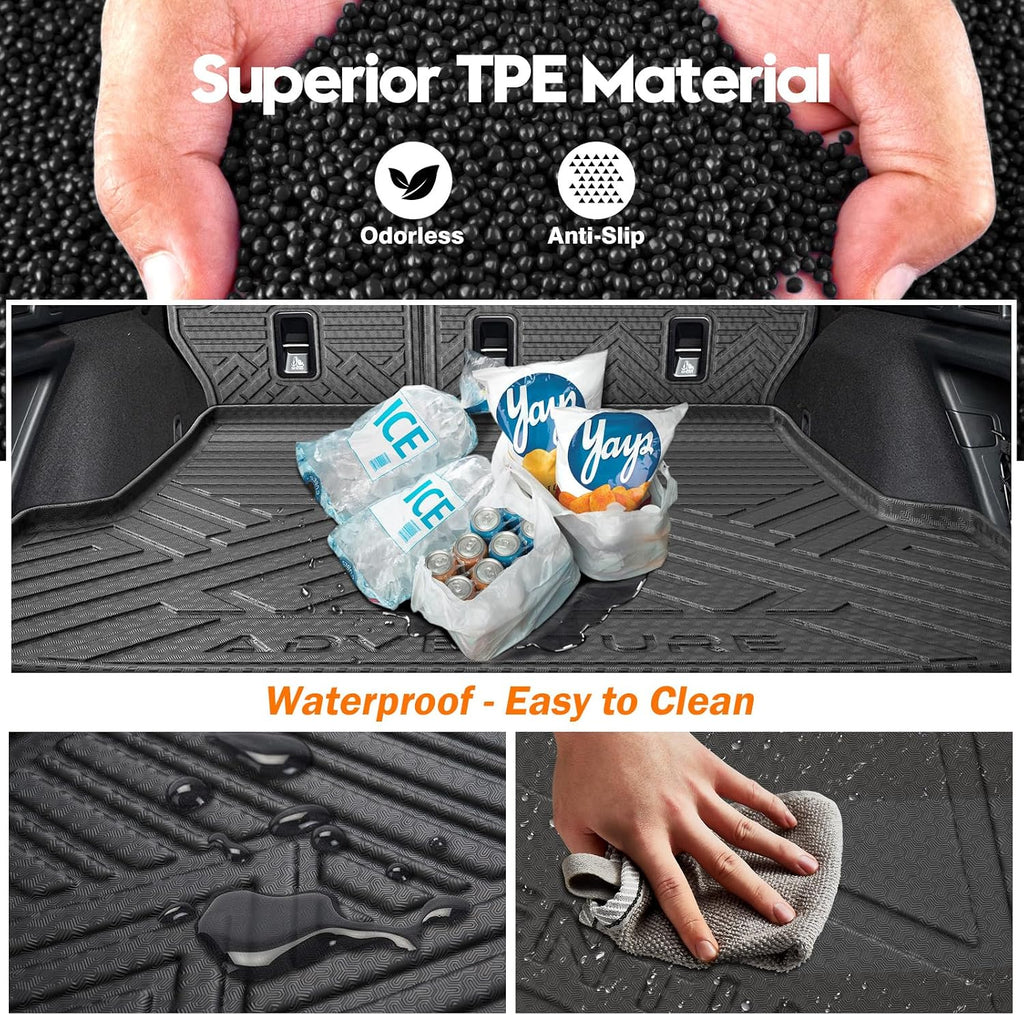 KUST Floor Mats for 2020-2025 Subaru Outback Accessories, All Weather Floor Liners & Seat Back Mats & Rear Trunk Mat Full Set of 6pcs, TPE Rubber, Raised Edge
