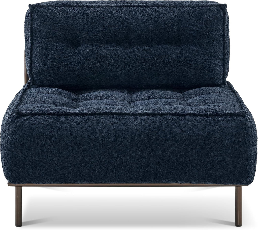 MCombo Modular Sofa Couch with Removable Cushion, Accent Sofa Chair, Upholstered Sofa for Living Room, Apartment, Office (Blue, Middle Seat)
