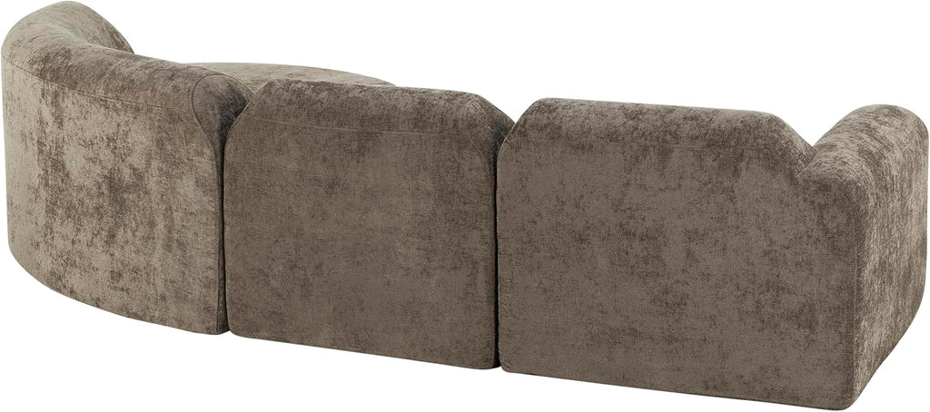 Christopher Knight Home Midel 111' Modular L-Shape Sofa Couch with Chaise Lounge, Modern Boneless Sofa for Living Room, Fabric Upholstered Cloud Couch with Deep Seat, Dark Brown