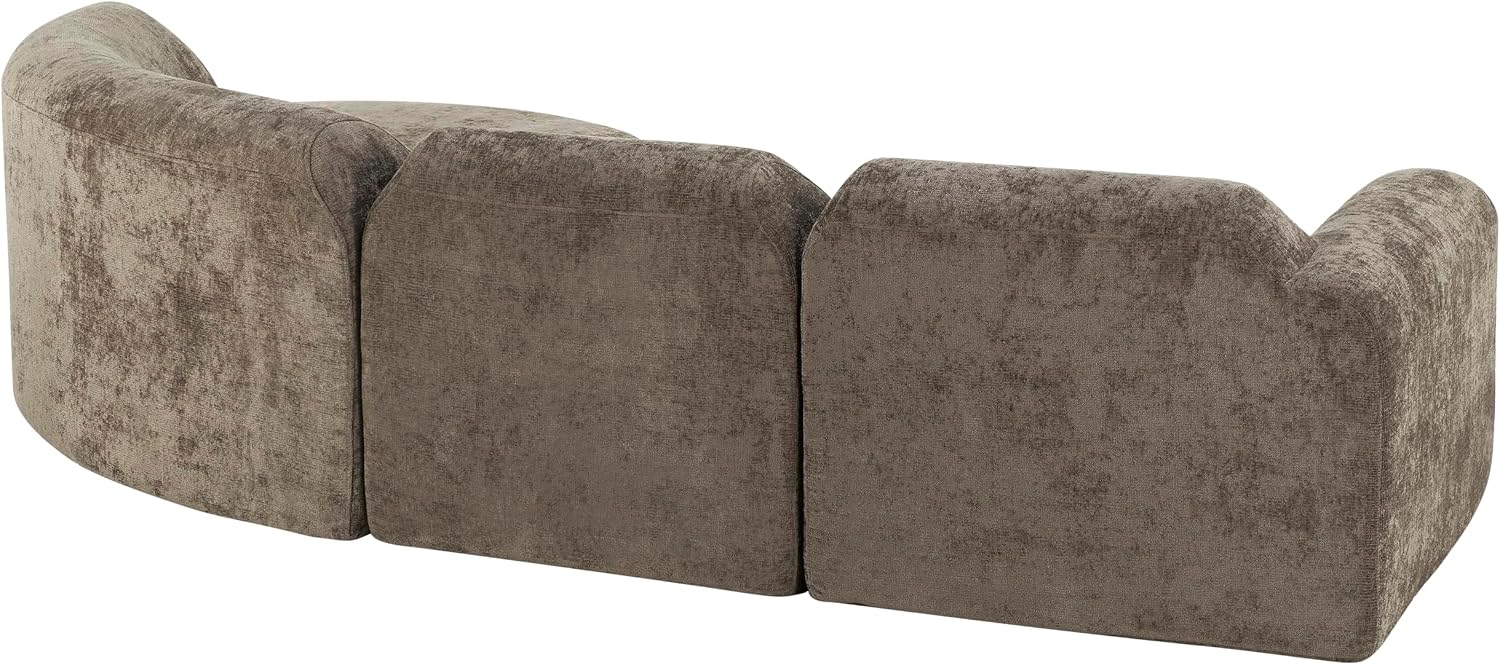 Christopher Knight Home Midel 111' Modular L-Shape Sofa Couch with Chaise Lounge, Modern Boneless Sofa for Living Room, Fabric Upholstered Cloud Couch with Deep Seat, Dark Brown