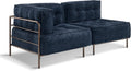 MCombo Modular Sofa Couch with Removable Cushion, Accent Sofa Chair, Upholstered Sofa for Living Room, Apartment, Office (Blue, Two Seats)