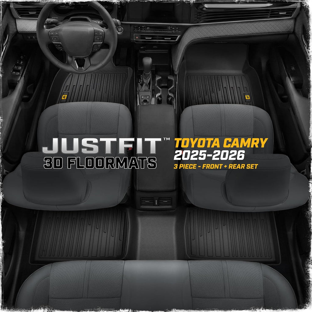 CAT® JustFit™ 3D Custom Fit Floor Mats for Toyota Camry 2018 2019 2020 2021 2022 2023 2024, Heavy Duty All Weather Floor Liners Laser Measured, Toyota Camry Accessories